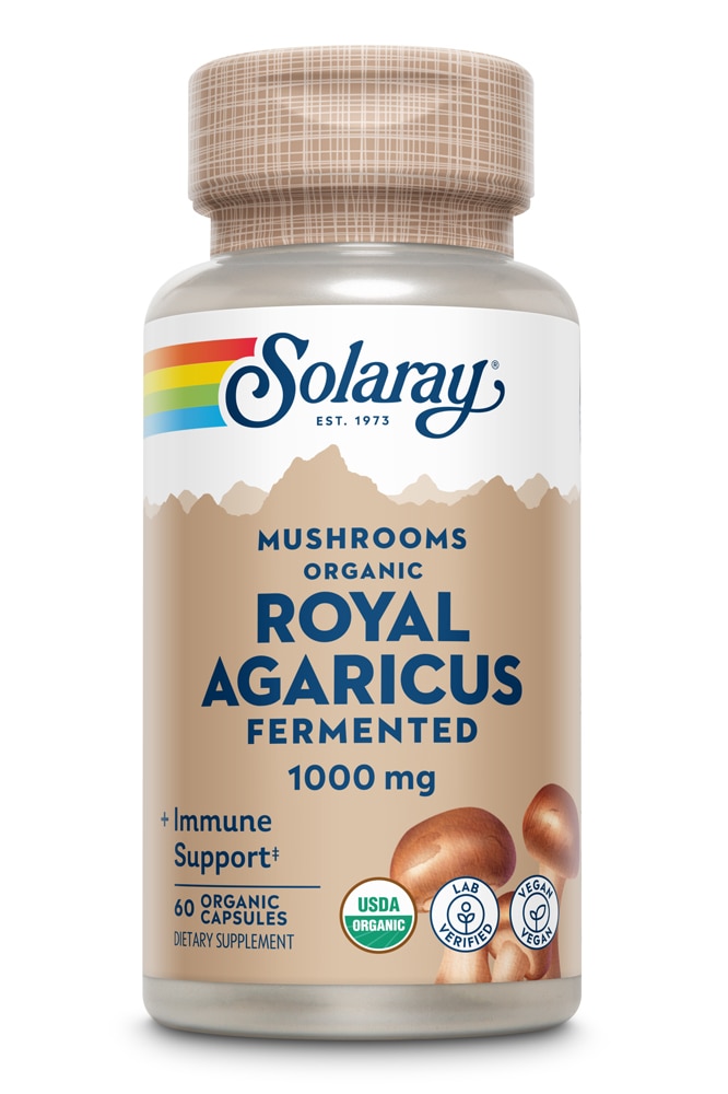 Organically Grown Fermented Royal Agaricus Mushroom -- 500 mg - 60 VegCaps Solaray