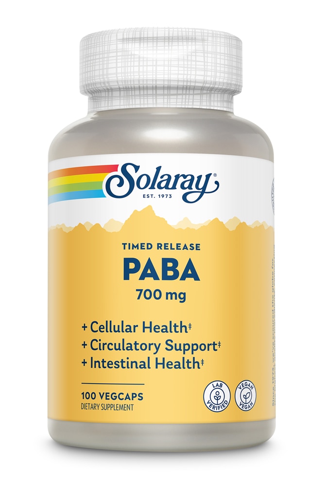 Solaray PABA замедленного высвобождения — 700 мг — 100 растительных капсул Solaray