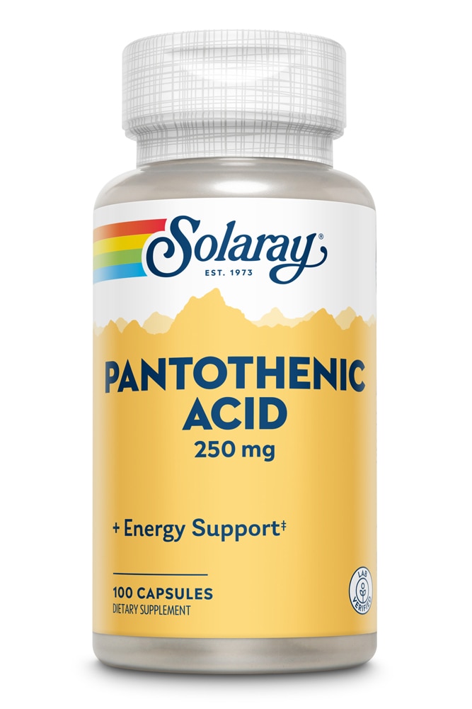 Пантотеновая кислота — 250 мг — 100 капсул Solaray