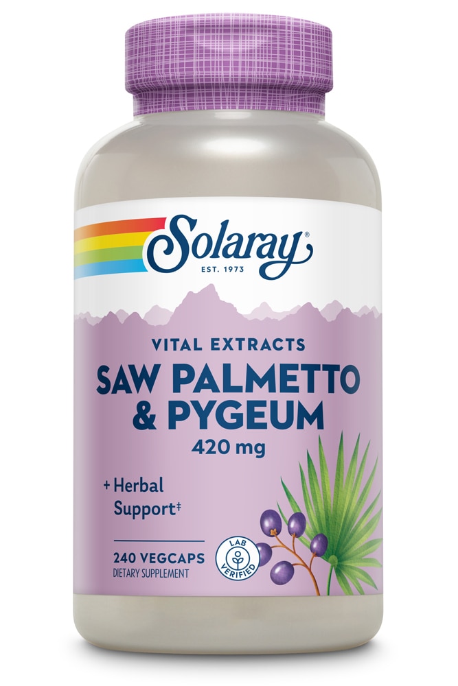 Pygeum and Saw Palmetto -- 240 Vegetarian Capsules (Вегетарианские капсулы) Solaray