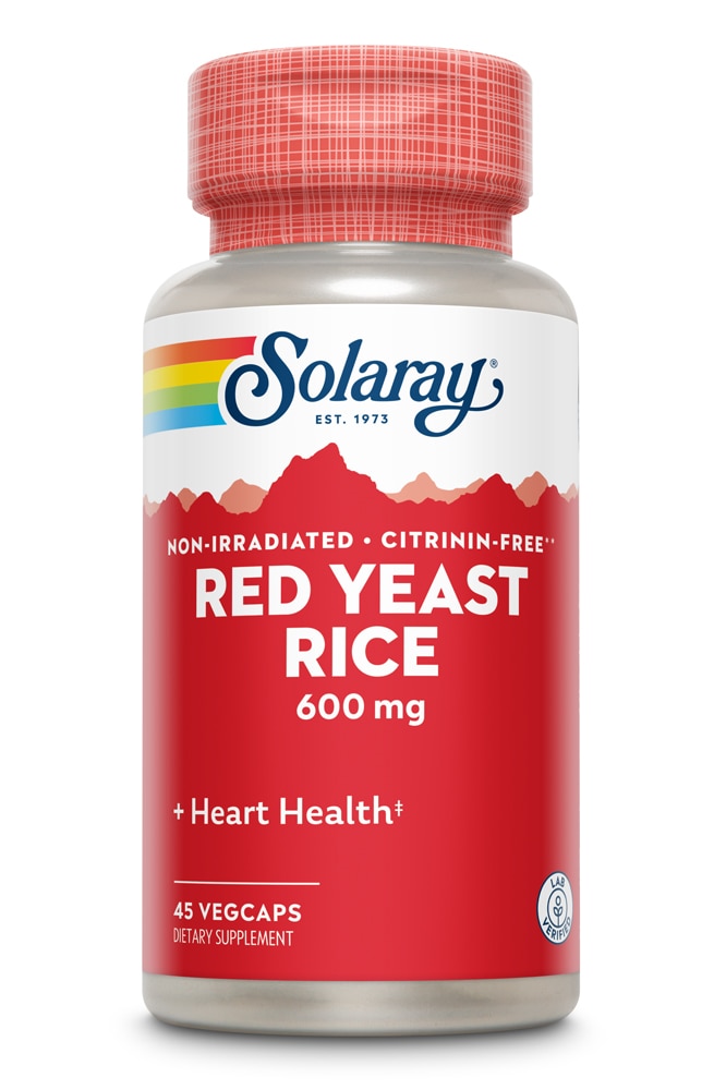 Красный дрожжевой рис Solaray - 600 мг - 45 растительных капсул Solaray