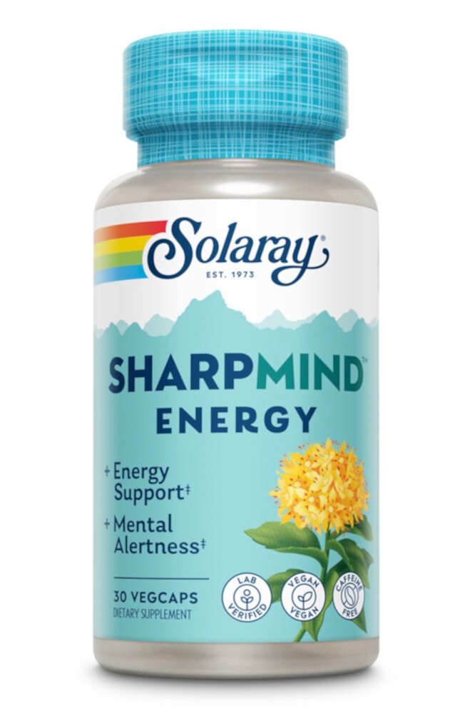 SharpMind Energy — 30 растительных капсул Solaray