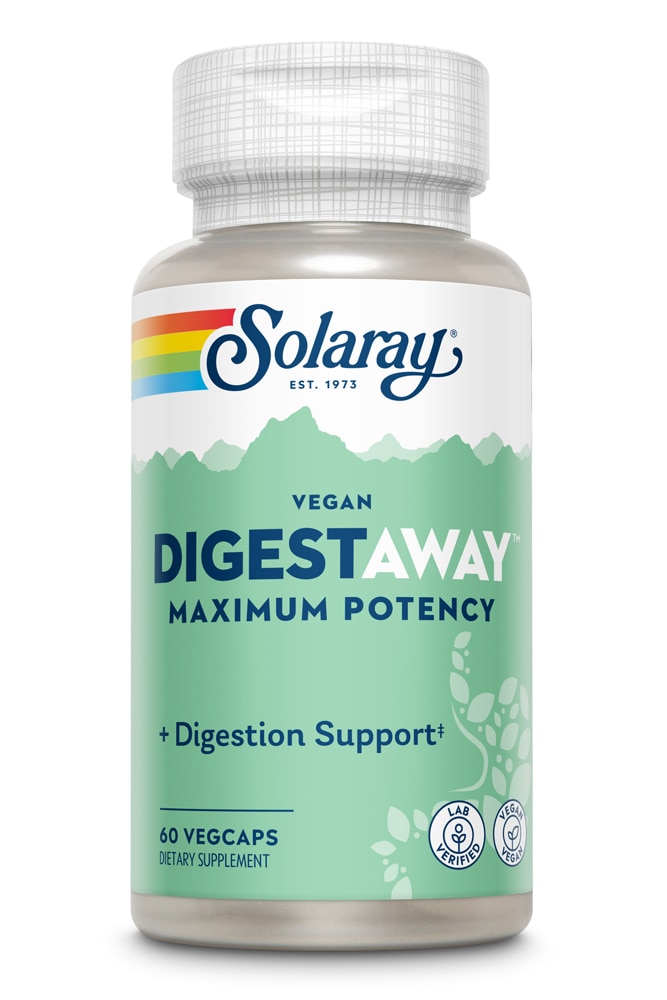 Веган Digestaway, Максимальная Мощность - 60 растительных капсул - Solaray Solaray