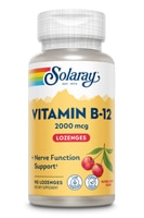 Solaray Витамин B-12 Натуральная вишня -- 2000 мкг -- 90 подъязычных пастилок Solaray