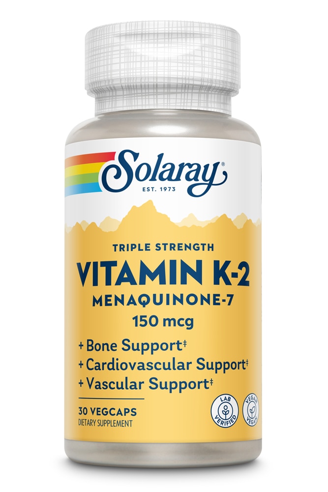 Vitamin K-2 Menaquinone-7 -- 150 mcg - 30 VegCaps Solaray