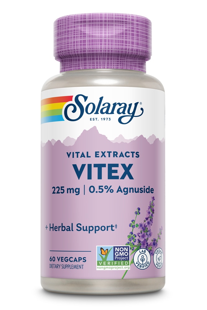 Экстракт ягод витекса Solaray - 225 мг - 60 растительных капсул Solaray