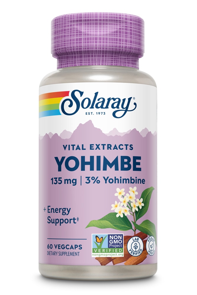 Экстракт Solaray Yohimbe -- 135 мг -- 60 вегетарианских капсул Solaray