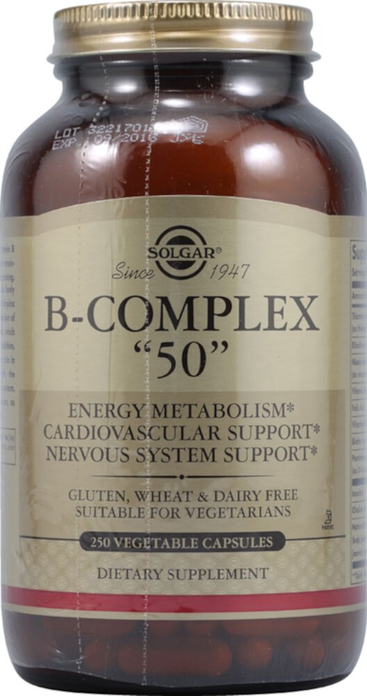 B-Complex 50 -- 250 Vegetable Capsules (Растительные капсулы) Solgar