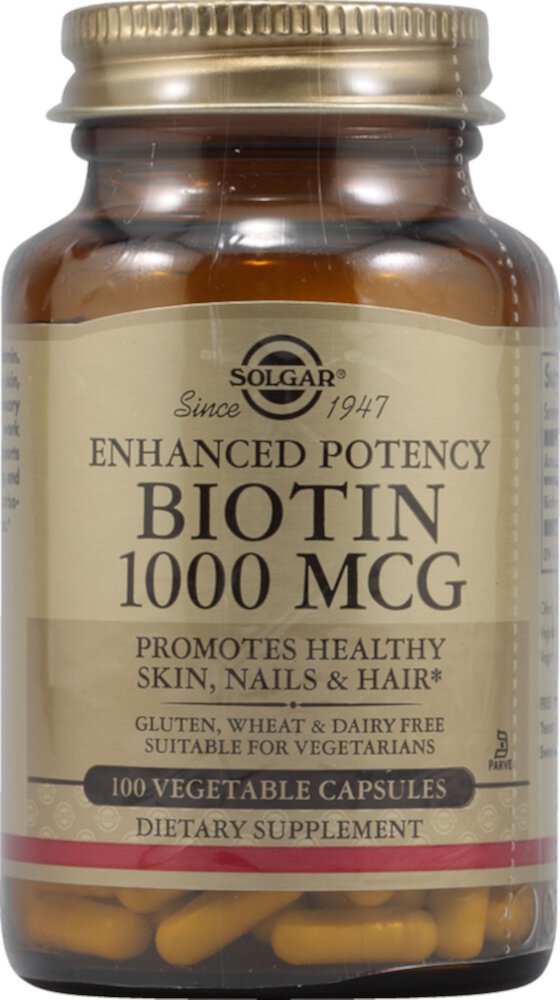 Biotin -- 1000 mcg - 100 Vegetable Capsules (Растительные капсулы) Solgar