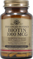 Biotin -- 1000 mcg - 100 Vegetable Capsules (Растительные капсулы) Solgar