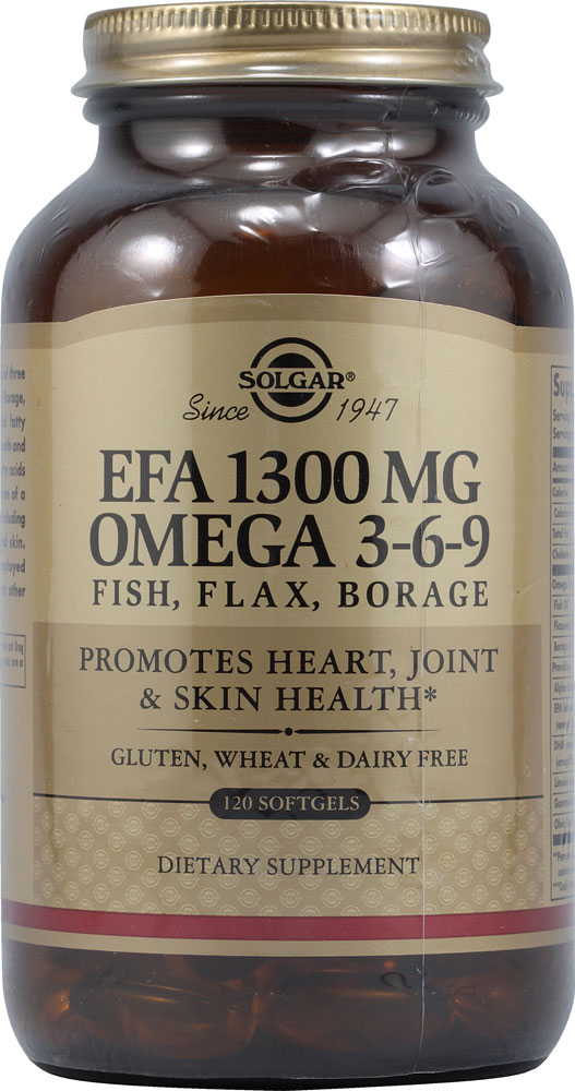 EFA Omega 3-6-9 - 1300 мг - 120 мягких капсул - Solgar Solgar