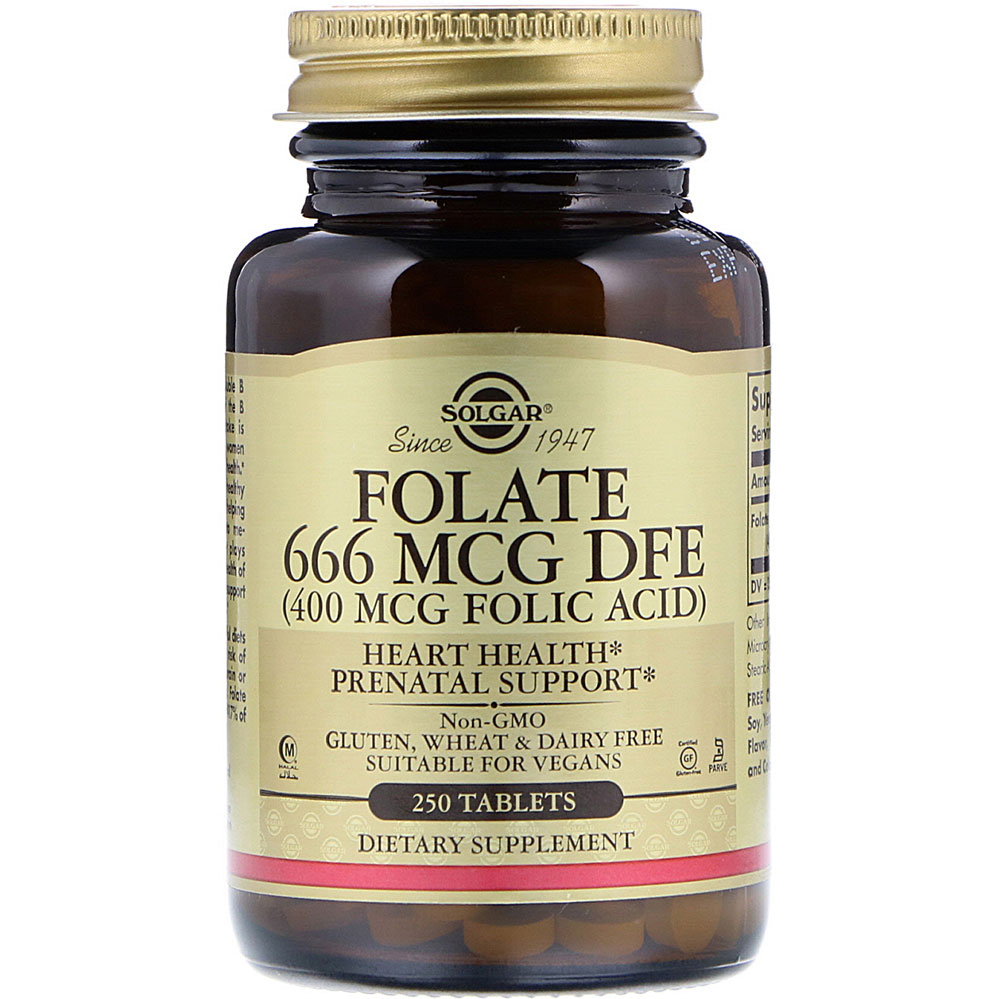 Folate -- 666 mcg DFE - 250 Tablets (Таблетки) Solgar