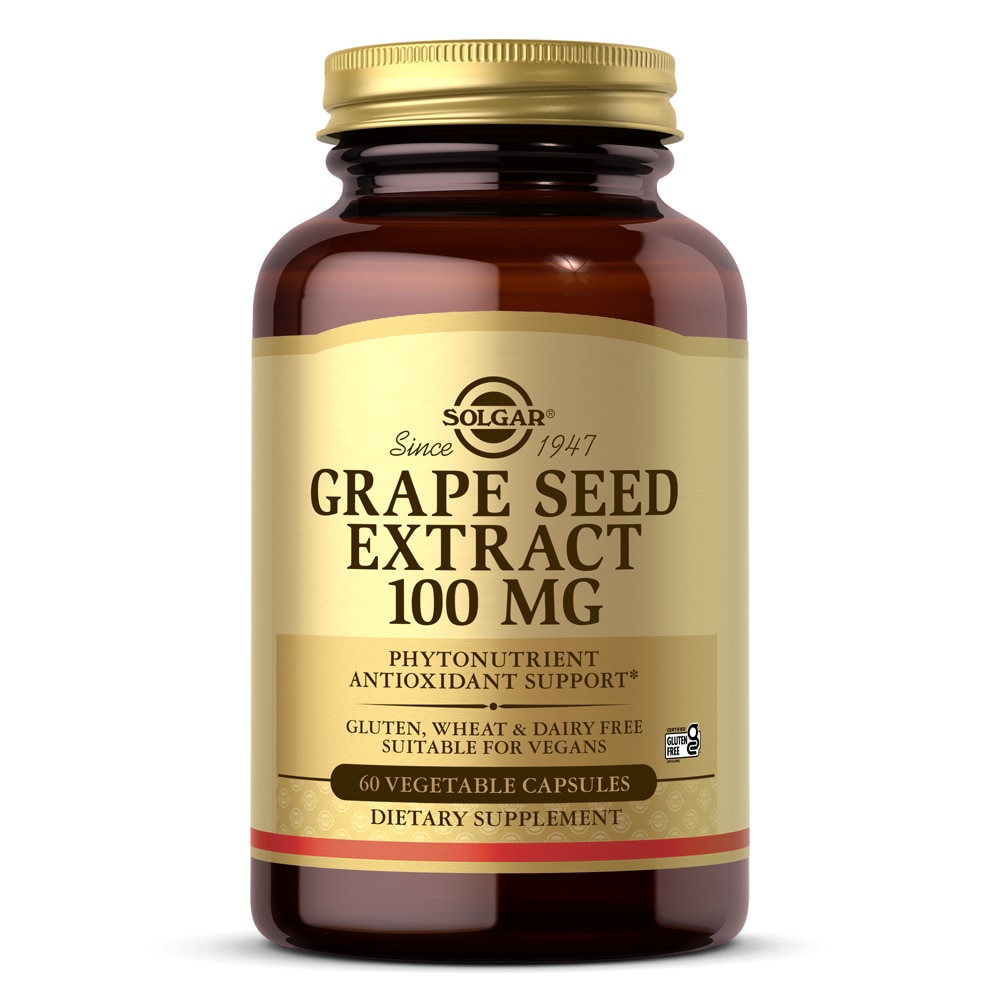 Grape Seed Extract -- 100 mg - 60 Vegetable Capsules (Растительные капсулы) Solgar