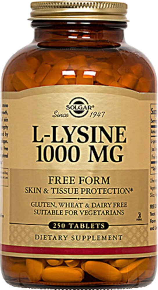 L-Lysine -- 1000 mg - 250 Tablets (Таблетки) Solgar