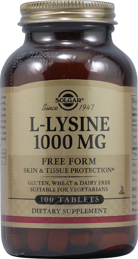 L-Lysine -- 1000 mg - 100 Tablets (Таблетки) Solgar