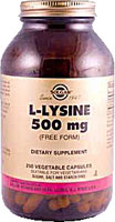Solgar L-лизин -- 500 мг -- 250 растительных капсул Solgar