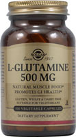 Solgar L-глютамин -- 500 мг -- 100 растительных капсул Solgar