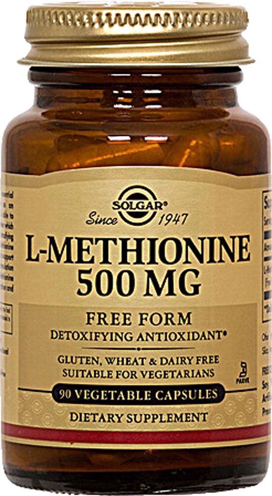 L-Methionine -- 500 mg - 90 Vegetable Capsules (Растительные капсулы) Solgar