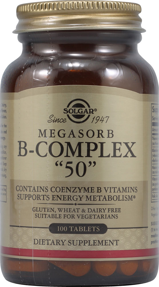 Megasorb B-Complex 50 -- 100 Tablets (Таблетки) Solgar