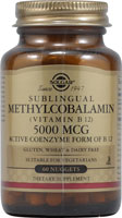 Methylcobalamin Sublingual Vitamin B12 -- 5000 mcg - 60 Nuggets Solgar