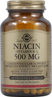 Ниацин (Витамин B3) - 500 мг - 100 растительных капсул - Solgar Solgar