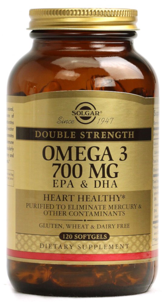 Omega-3 EPA и DHA - 700 мг - 120 мягких капсул - Solgar Solgar