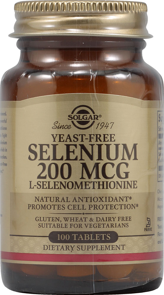 Selenium Yeast Free -- 200 mcg - 100 Tablets (Таблетки) Solgar