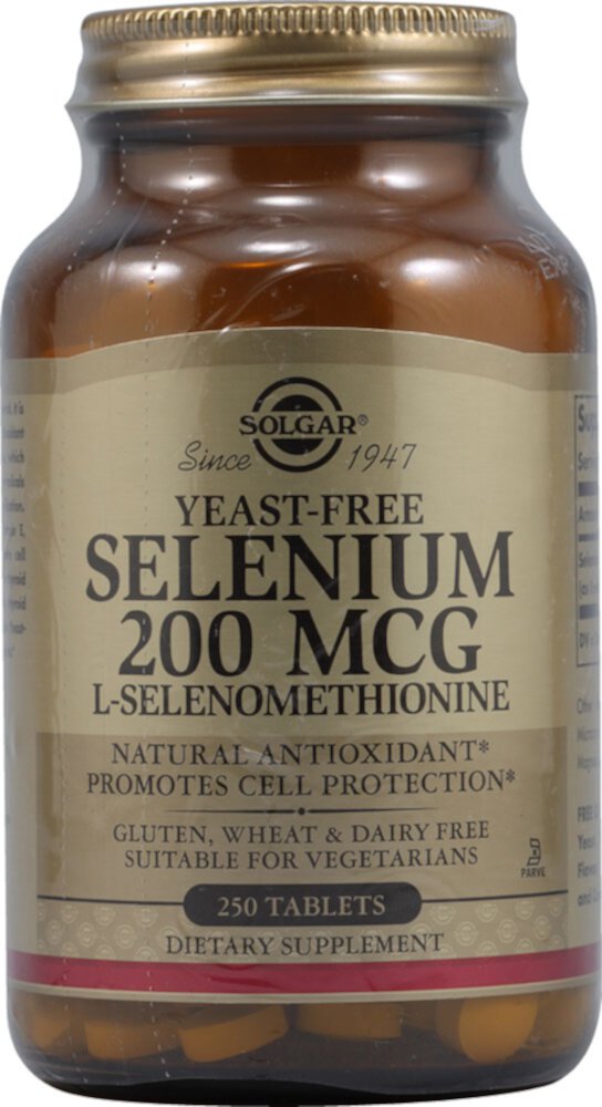 Selenium Yeast Free -- 200 mcg - 250 Tablets (Таблетки) Solgar