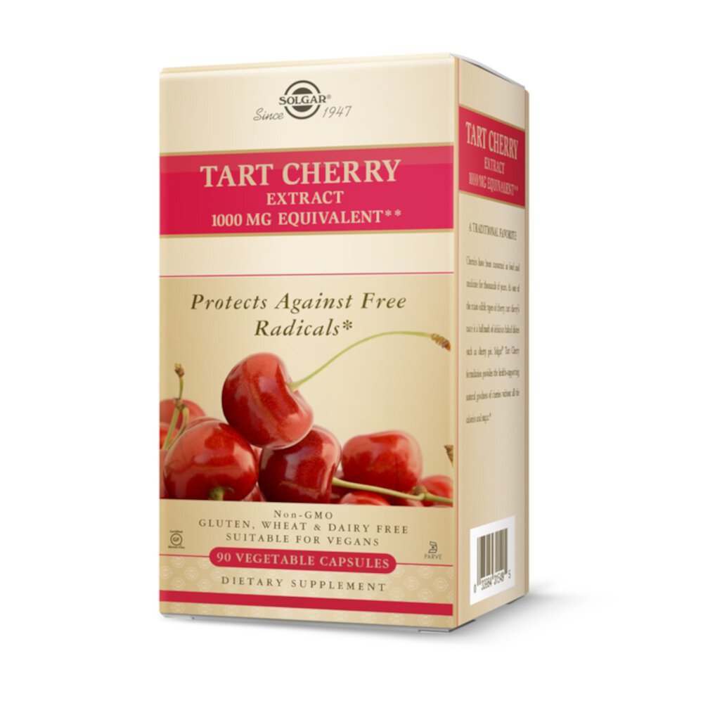 Tart Cherry Extract -- 1000 mg - 90 Vegetable Capsules (Растительные капсулы) Solgar