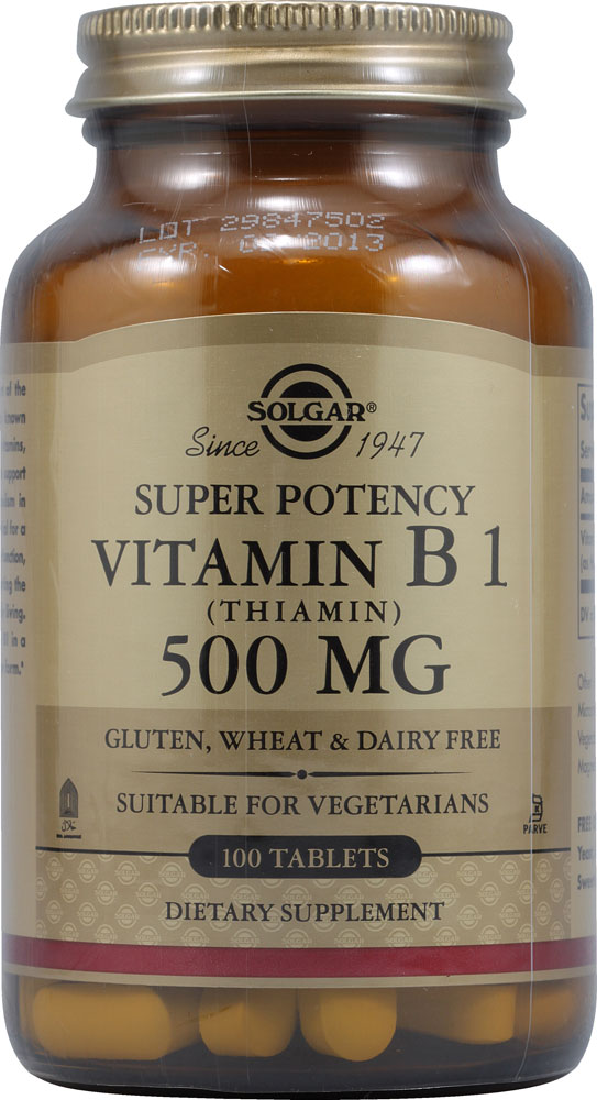 Витамин B1 Тиамин -- 500 мг -- 100 таблеток Solgar