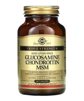 Triple Strength Glucosamine Chondroitin MSM Shellfish Free -- 60 Tablets (Таблетки) Solgar