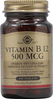 Vitamin B12 -- 500 mcg - 100 Tablets (Таблетки) Solgar