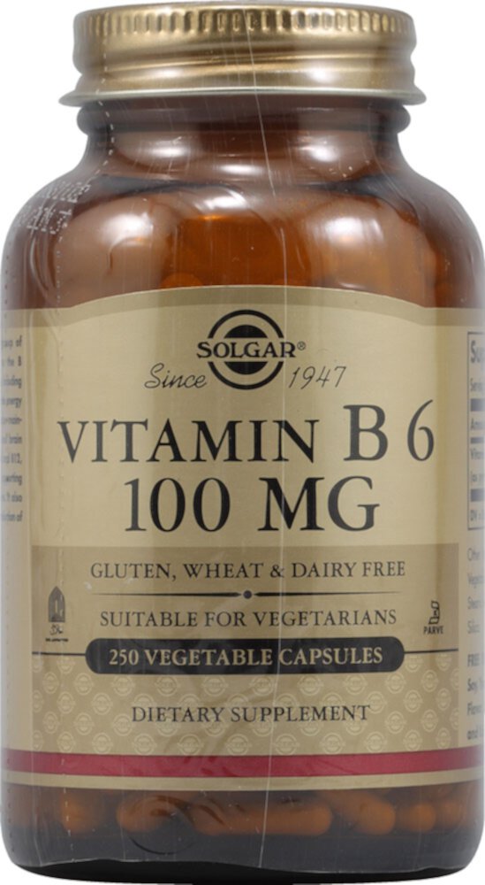 Витамин B6 - 100 мг - 250 растительных капсул - Solgar Solgar