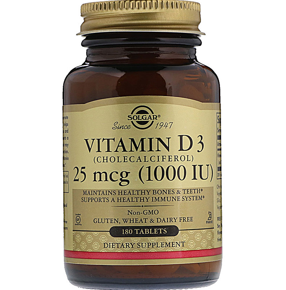 Vitamin D3 Cholecalciferol -- 25 mcg - 180 Tablets (Таблетки) Solgar