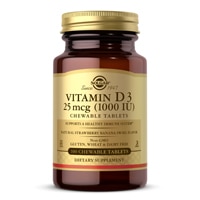 Vitamin D3 Strawberry Banana Swirl -- 1000 IU - 100 Chewable Tablets (Жевательные таблетки) Solgar