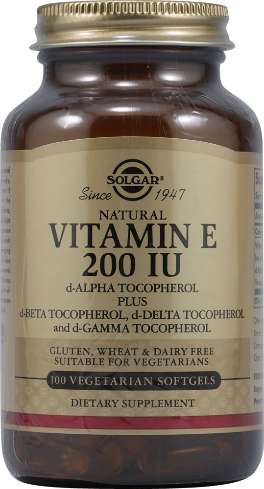 Vitamin E -- 200 IU - 100 Vegetarian Softgels (Мягкие капсулы) Solgar