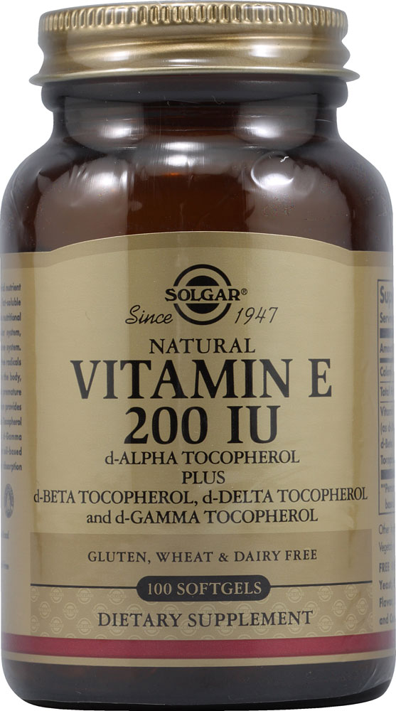Витамин Е Комплекс - 200 МЕ - 100 мягких капсул - Solgar Solgar