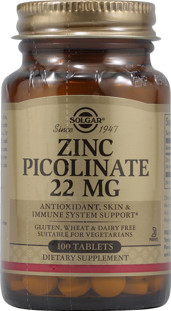 Solgar Пиколинат цинка — 22 мг — 100 таблеток Solgar