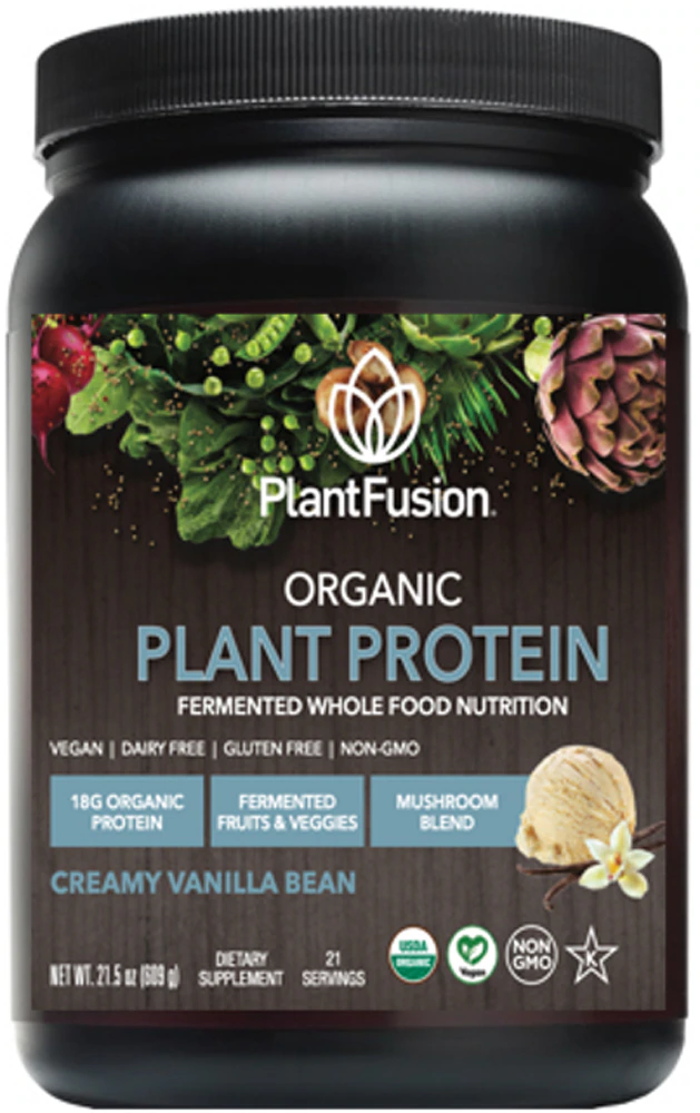 Organic Fermented Vegan Protein Powder (Порошок) Vanilla -- 21 Servings (Порции) PlantFusion