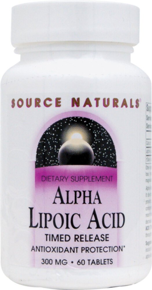 Source Naturals Альфа-липоевая кислота замедленного высвобождения — 300 мг — 60 таблеток Source Naturals