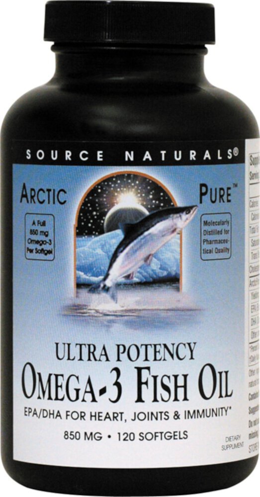 ArcticPure™ Omega-3 Fish Oil -- 850 mg - 120 Softgels (Мягкие капсулы) Source Naturals