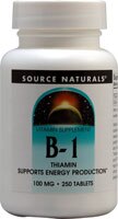 B-1Thiamin -- 100 mg - 250 Tablets (Таблетки) Source Naturals