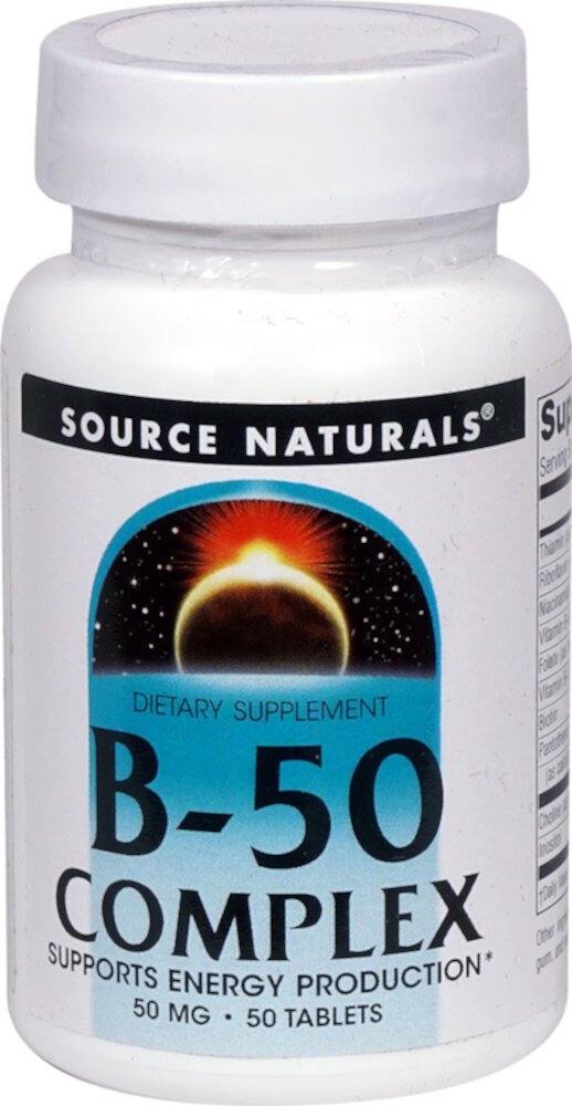 B-50 Complex - 50 мг - 50 Таблеток - Source Naturals Source Naturals