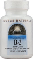 B-2 Рибофлавин -- 100 мг -- 100 таблеток Source Naturals