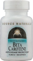 Бета-каротин - 25000 МЕ - 100 мягких капсул - Source Naturals Source Naturals
