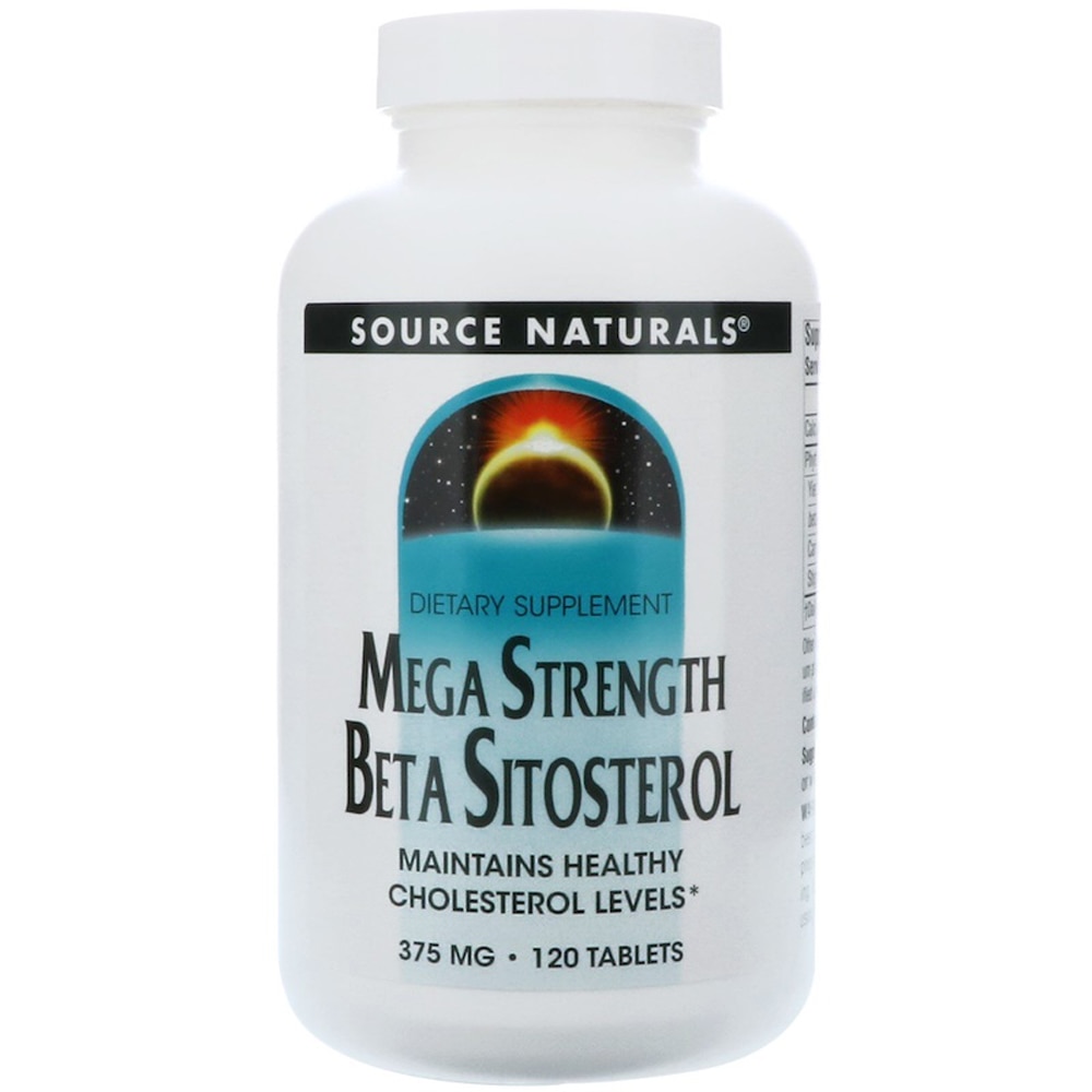 Бета-ситостерол Мега Сила - 375 мг - 120 таблеток - Source Naturals Source Naturals