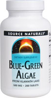 Blue-Green Algae -- 500 mg - 200 Tablets (Таблетки) Source Naturals