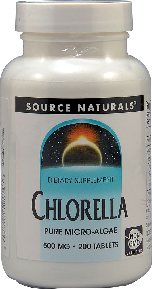 Source Naturals Хлорелла — 500 мг — 200 таблеток Source Naturals