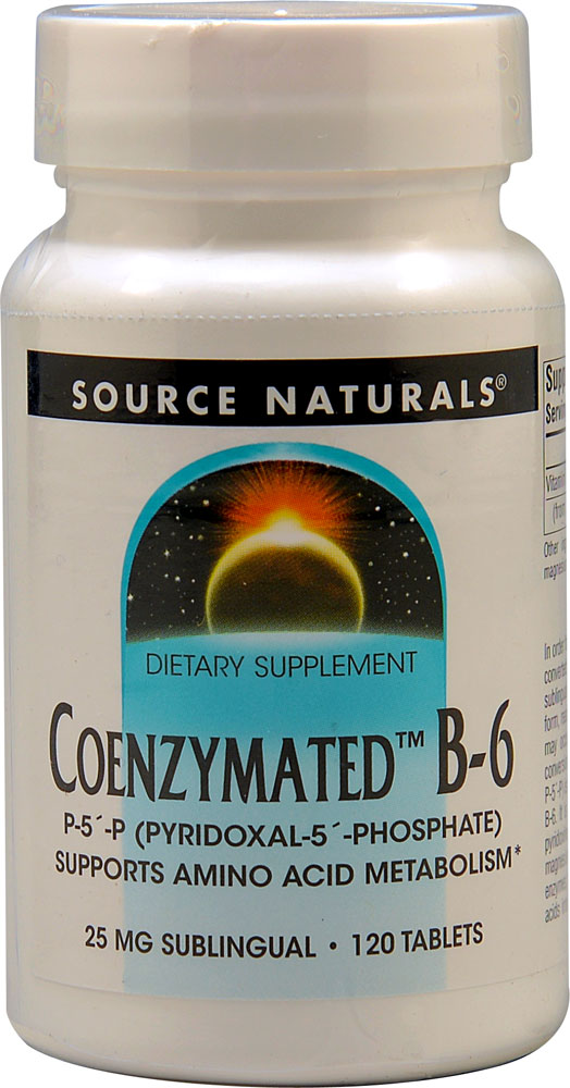 Source Naturals Coenzymated™ B-6 — 25 мг — 120 пастилок Source Naturals
