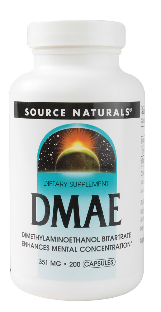 DMAE - 351 мг - 200 капсул - Source Naturals Source Naturals